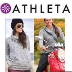 Athleta Women’s XXS‎ Batwing & Robin Merled Gray Cowl Neck Pullover